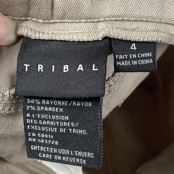 New Stitch Fix Tribal Pants Women's Size 4 Pull-On Skinny Sable Corduroy Tan - Picture 5 of 7